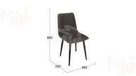 Стул Хьюго К1С Черный муар, Велюр Confetti  Stone