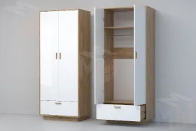 Шкаф ШК-1 ПД Эго Дуб Крафт Золотой/Белый Глянец
