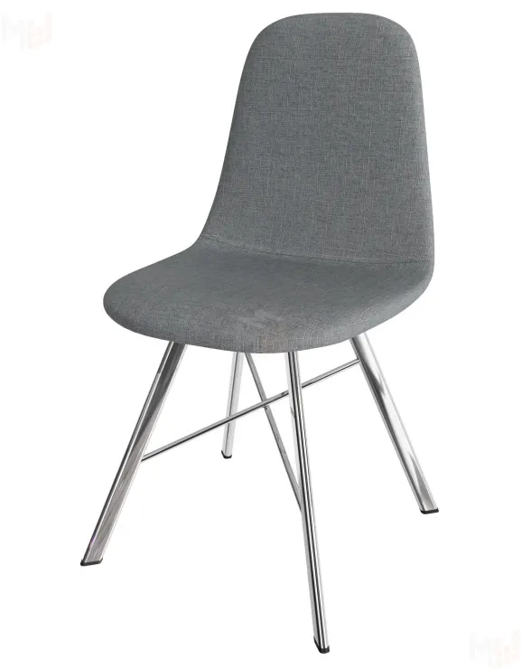 Стул Кассиопея (рогожка серая, ноги хром)
