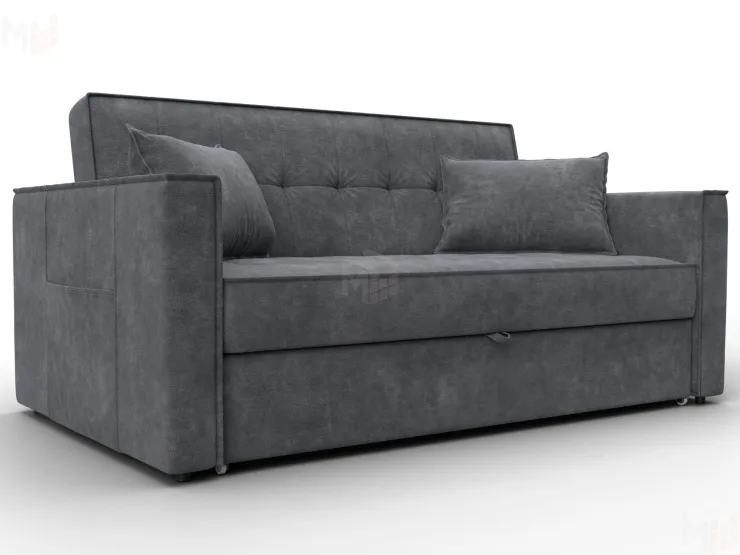 Диван прямой Лига-104 (140) ( BRUT 16 темно-серый )