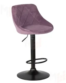 Стул барный DOBRIN LOGAN BLACK (пудрово-сиреневый велюр (MJ9-52))