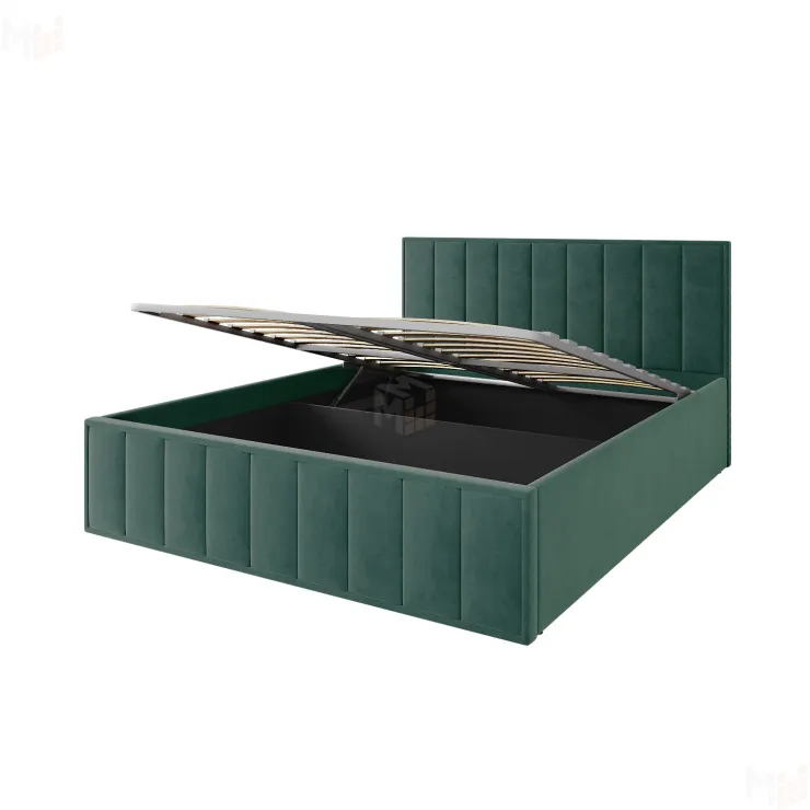 Мягкая кровать Лана 1,6 с подъемным механизмом (зеленый велюр)