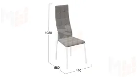 Стул Кредо Белый муар, Микровелюр Боска 24 Серый