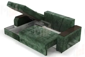 Угловой диван-кровать Лас-Вегас Зеленый левый