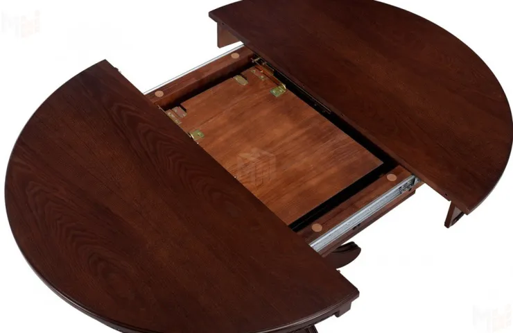 Стол деревянный раздвижной Вэлт D90 Античный орех/Cлоновая кость