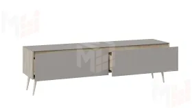 Тумба ТВ Глосс  с опорами - СМ-319.03.011 Баттл Рок, Стекло Светлый Stone(St)