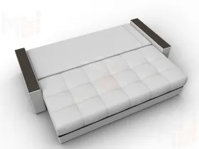 Диван прямой с декором Лига-096 НПБ ( Белый;Черный )