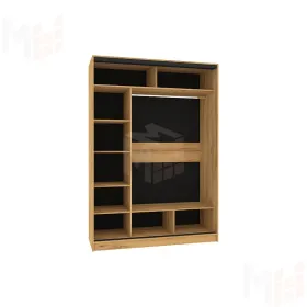 Шкаф-купе 1600 Домашний Зеркало Дуб золотистый