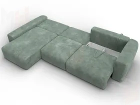 Диван угловой Лига-066 НПБ Лонг угол левый ( BRUT 08 зеленый )