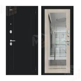 Входная металлическая дверь Флэш с зеркалом Cappuccino