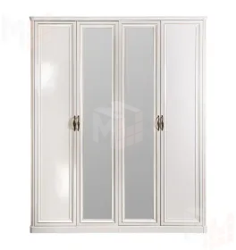 Шкаф Натали 4-дверный (2+2) с зеркалом белый глянец