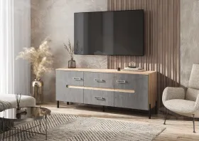 Тумба ТВ Ким (металл) Сонома/Бетон темный