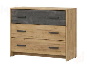  Комод 3 ящика  МСП 1 Серия 2 Дуб Золотой/Камень Темный