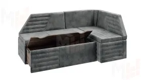 Кухонный диван Лондон со спальным местом (велюр серый)