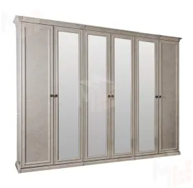 Шкаф Афина 6-дверный (2+2+2) с зеркалом крем корень