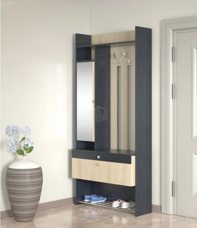 Прихожая Гретта 2 Ясень Черный/Дуб Сонома