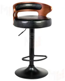 Стул барный DOBRIN FRED BLACK (коричневое дерево, чёрный)