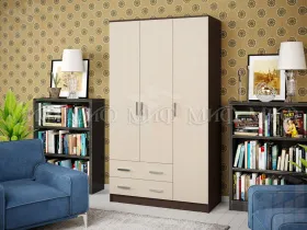 Шкаф 3-х створчатый Миф (венге/дуб беленый)