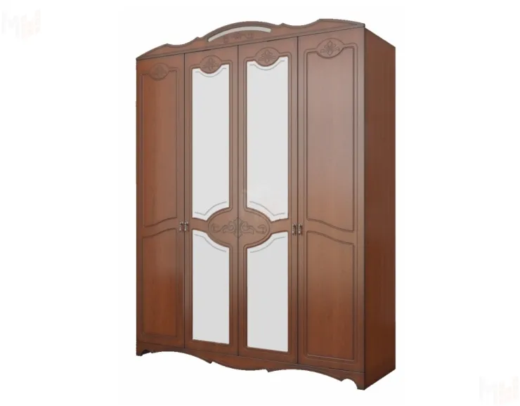 Шкаф 4-х дверный Лотос лакированный