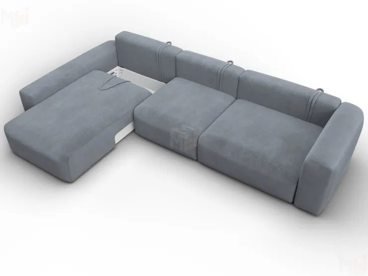 Диван угловой Лига-066 НПБ Лонг угол левый ( TOWER 10 серый )