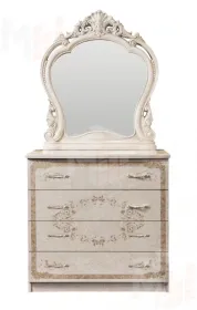 Зеркало Патрисия ППУ крем корень глянец 1 (спальня)