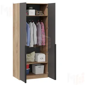 Шкаф для одежды (580) с 2 глухими дверями Порто - СМ-393.07.003 Графит