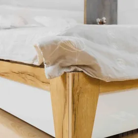 Кровать Айрис 308 Люкс (1400) Белый/Дуб золотистый