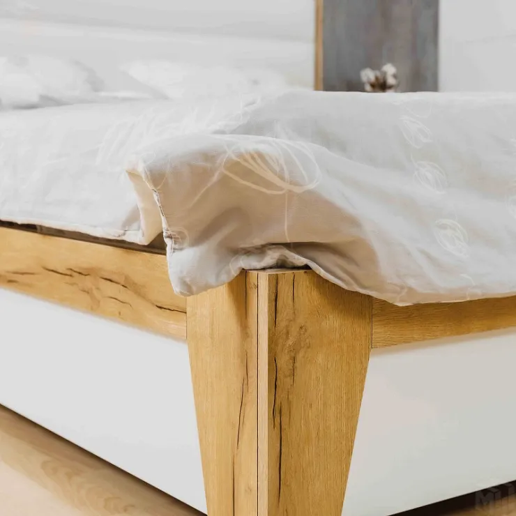 Кровать Айрис 308 Люкс (1400) Белый/Дуб золотистый