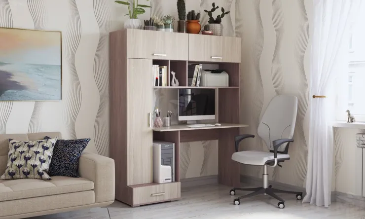 Компьютерный стол ПКС-1 Шимо темный-Шимо светлый