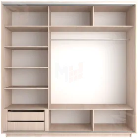 Шкаф-купе Экспресс трио 1 зеркало 1800 (ясень шимо светлый)