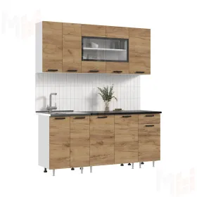 Кухня Рио New 1,8 (490) ЛДСП Дуб крафт, Белый (Антарес)