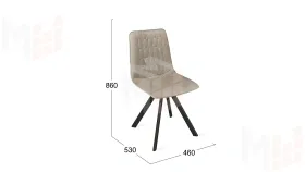 Стул Хьюго К2 Черный муар, Велюр Confetti Smoke