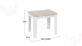 Стол раздвижной Промо тип 3 Белый, Дуб Сонома светлый