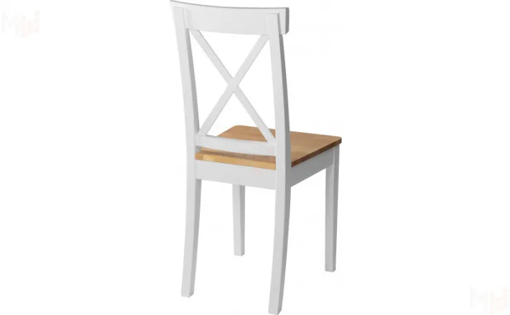Стул деревянный с жестким сиденьем Бергольф Белый/Натуральный