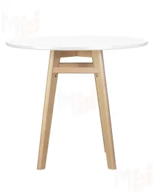 Стол обеденный DOBRIN ALBERT'90 (белая столешница, основание светлый бук)