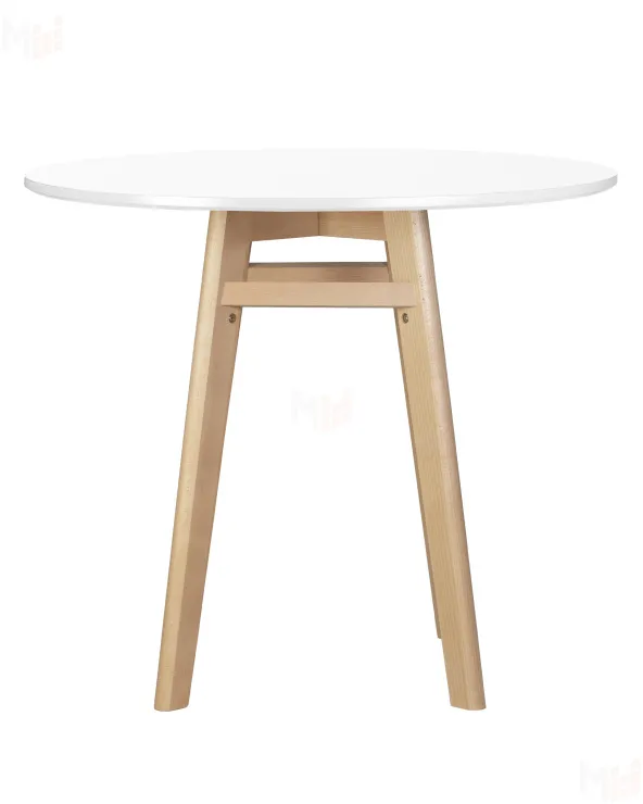 Стол обеденный DOBRIN ALBERT'90 (белая столешница, основание светлый бук)