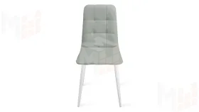 Стул Аспен К1С Белый матовый, Велюр Confetti  Silver