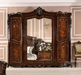 Шкаф Джоконда 5-дверный корень дуба глянец