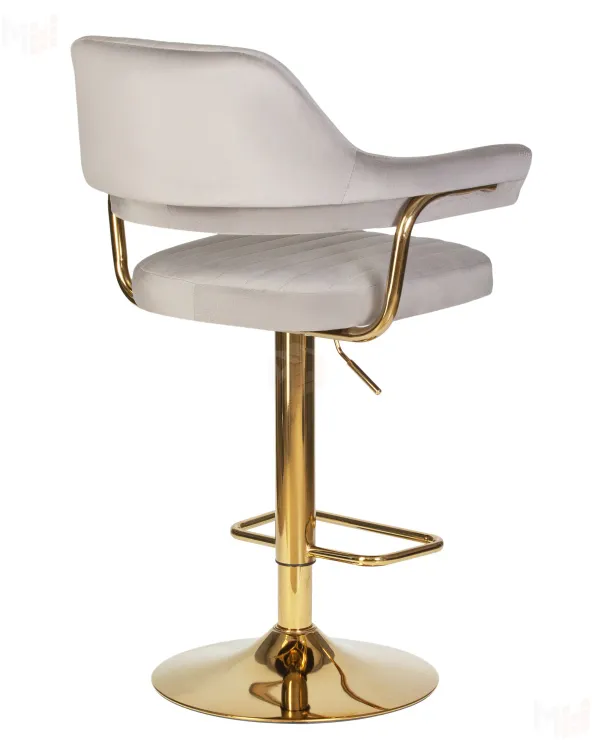 Стул барный DOBRIN CHARLY GOLD (серый велюр (MJ9-75))