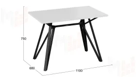 Стол обеденный Ройс Тип 1 Черный муар/Белый