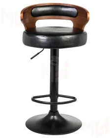 Стул барный DOBRIN FRED BLACK (коричневое дерево, чёрный)