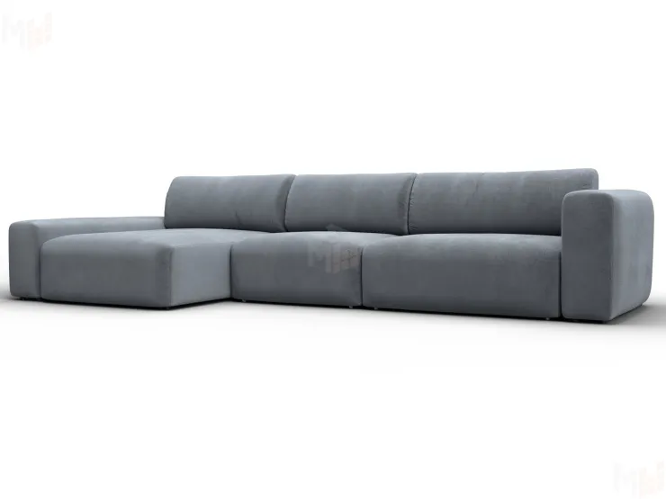 Диван угловой Лига-066 НПБ Лонг угол левый ( TOWER 10 серый )