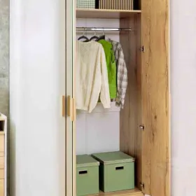 Шкаф для одежды и белья Айрис 444 Белый/Дуб золотистый