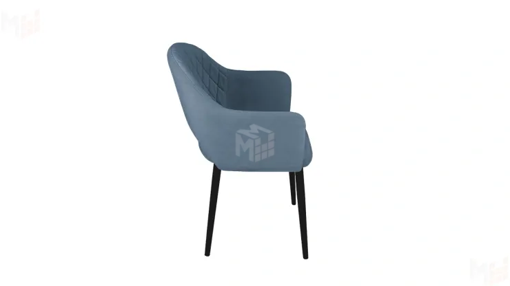 Стул София Т6 Черный муар, Велюр D007 пыльно-голубой