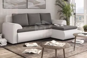 Угловой диван Цезарь (Правый) Белый, Серый