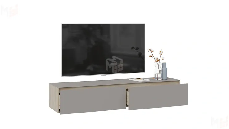 Тумба ТВ Глосс - ТД 319.03.11  Баттл Рок, Стекло Светлый Stone(St)