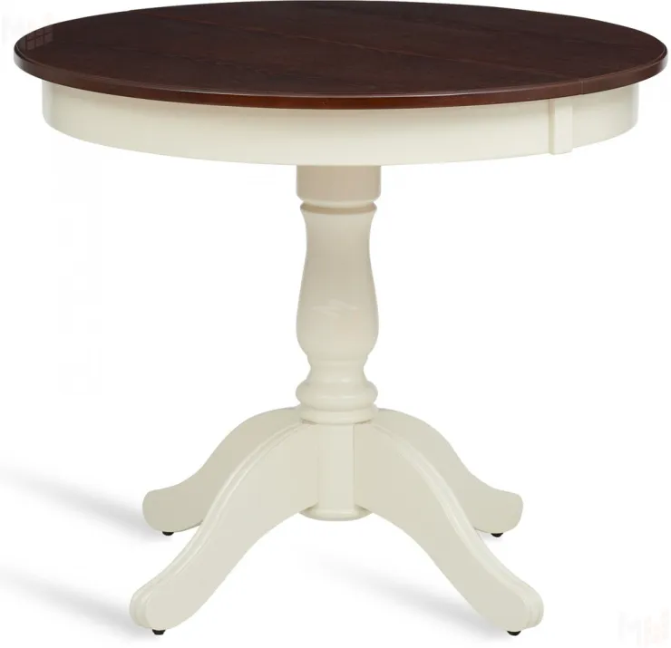 Стол деревянный раздвижной Вэлт D90 Античный орех/Cлоновая кость