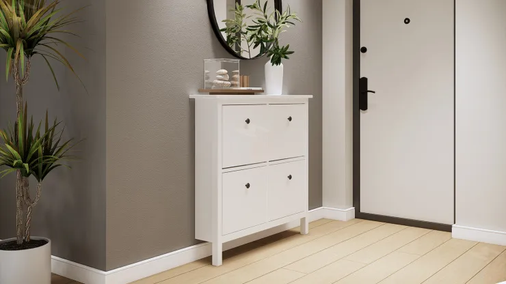 Тумба для обуви из массива Кымор 107 белая