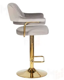 Стул барный DOBRIN CHARLY GOLD (серый велюр (MJ9-75))