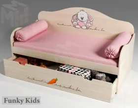 Кровать с выкатным ящиком Зайчонок 40004